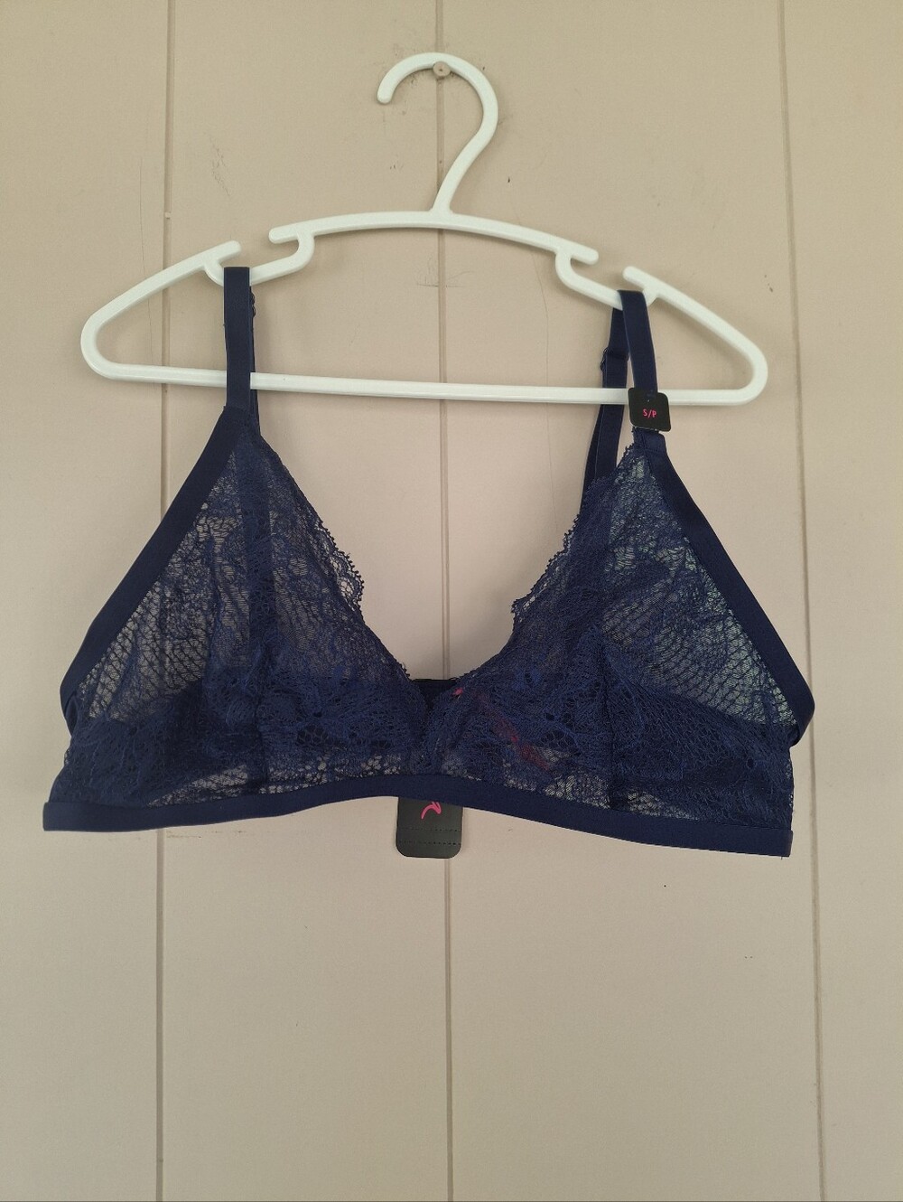 La SENZA Small Blue Lace Bralette Ocean Cavern Unlined Bra New Lingerie NWT